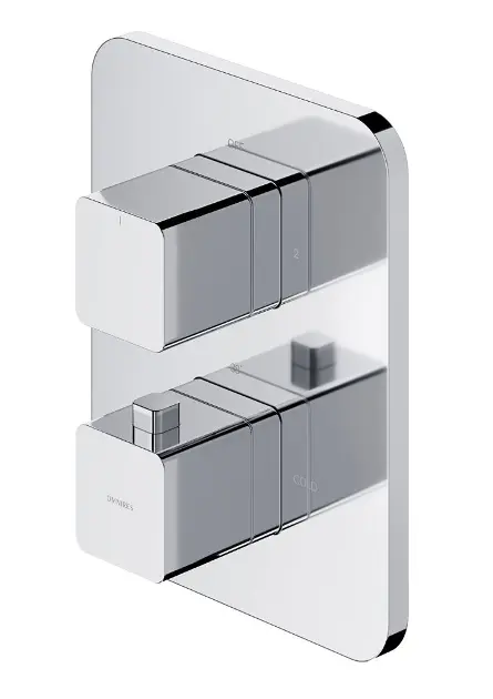 OMNIRES Parma - Mitigeur thermostatique à encastrer, 2 sorties, avec corps d’encastrement, chrome PM7436CR