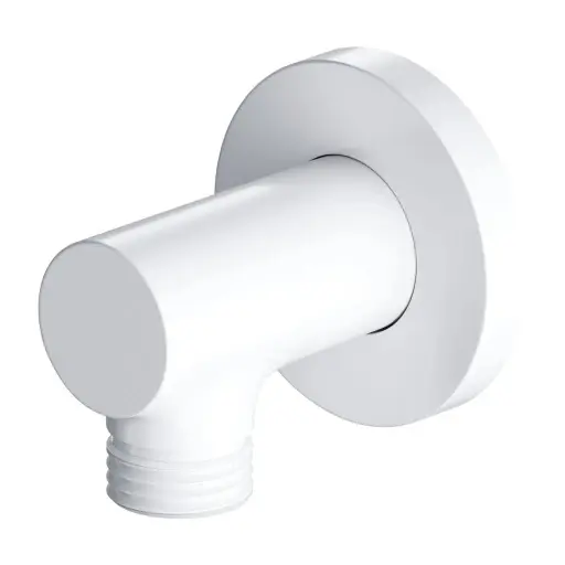 OMNIRES - Kolanko przyłączeniowe ścienne, biały matowy S008WM