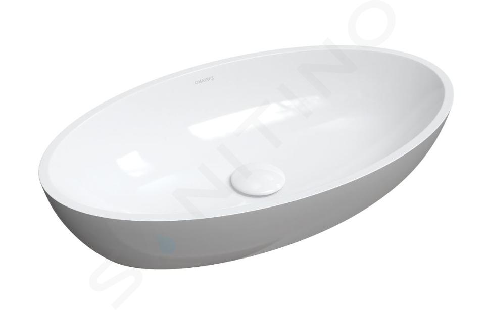OMNIRES Siena M+ - Opzetwastafel, 60x35 mm, zonder overloop, wit/grijs SIENALUNBSP