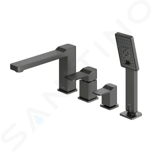 OMNIRES Slide - Mitigeur pour bord de baignoire, installation 4 trous, 3 jets, graphite brossé SL7732GR