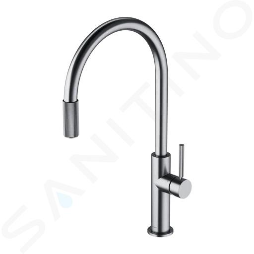 OMNIRES Switch - Grifo de fregadero con dispositivo de filtración, níquel cepillado SW9057-FD1NI