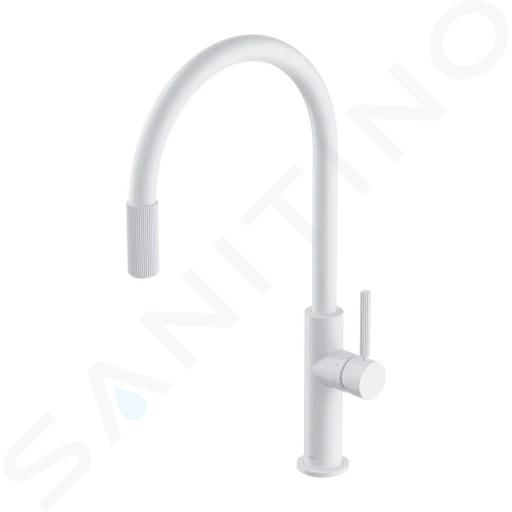OMNIRES Switch - Grifo de fregadero con dispositivo de filtración, blanco mate SW9057-FD1WM