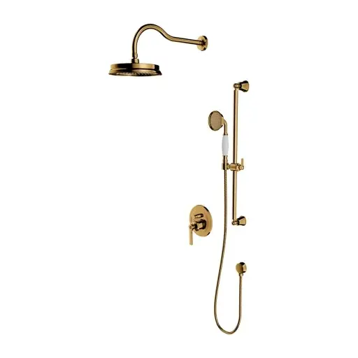 Levně OMNIRES Armance - Sprchový set s baterií pod omítku, s tělesem, průměr 22,5 cm, zlatá SYSAM20GL