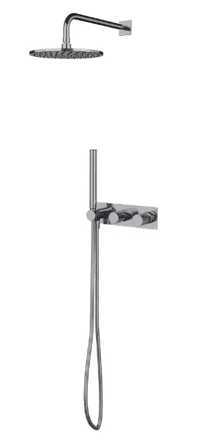 OMNIRES Contour - Conjunto de ducha con grifo empotrado, con cuerpo de montaje, diámetro 25 cm, cromo SYSCT10CR