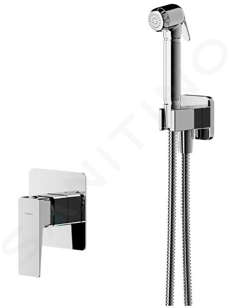 OMNIRES Parma - Mitigeur encastré pour bidet, avec douchette et corps d'encastrement, chrome SYSPMBI1CR