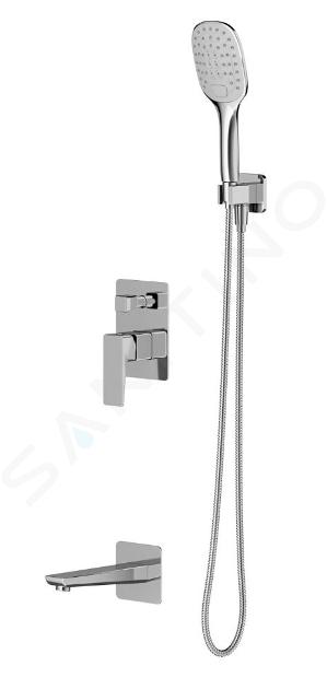 OMNIRES Parma - Miscelatore ad incasso per vasca da bagno, montaggio a 3 fori, con corpo incasso, con accessori, cromo SYSPMW01CR