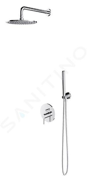 OMNIRES Y - Set de douche avec mitigeur encastré, avec corps d’encastrement, diamètre 25 cm, chrome SYSY22XCR