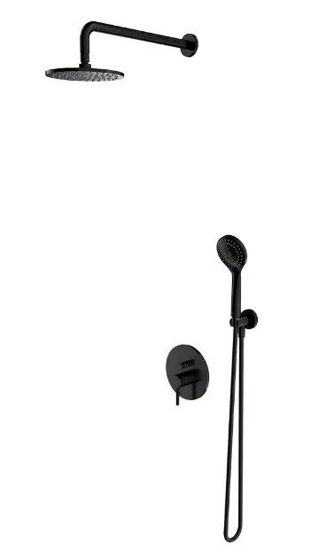 Levně OMNIRES Y - Sprchový set s baterií pod omítku, s tělesem, průměr 20 cm, černá SYSY38BL