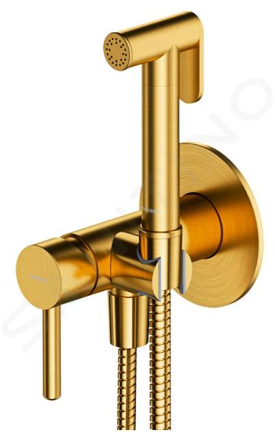 OMNIRES Y - Baterie încastrată de bideu, cu duș și corp, auriu periat SYSYBI2GLB