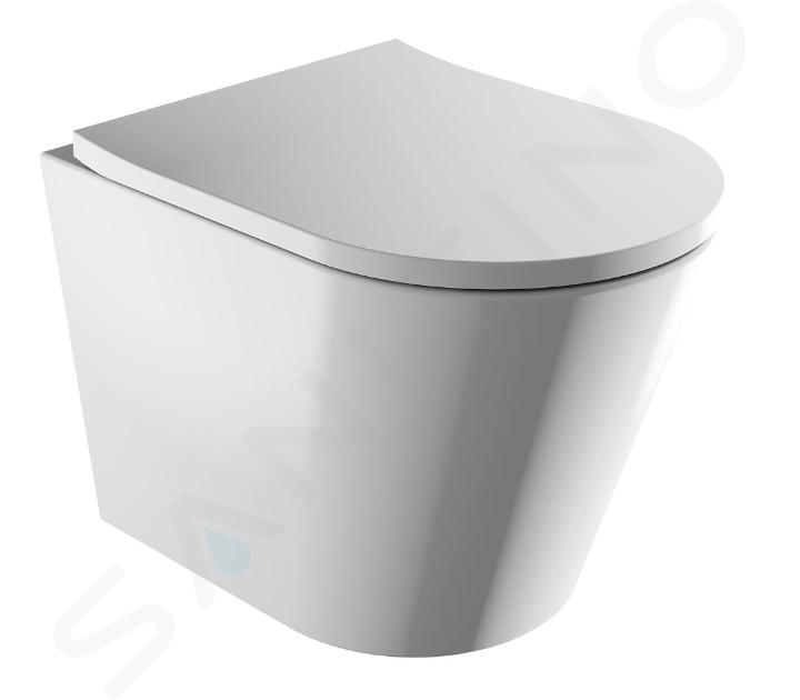 OMNIRES Tampa - Hangend toilet met SoftClose wc zitting, Rimless, wit TAMPAMWBP