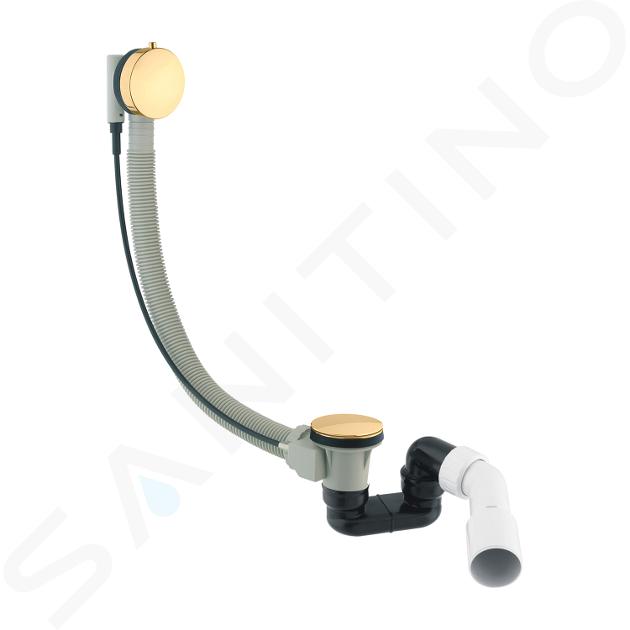 OMNIRES CGS - Sistema di scarico e troppopieno per vasca da bagno, lunghezza 81 cm, color oro TK104-PLUS-3.04+64-SGL