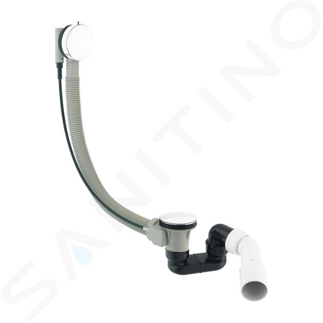 OMNIRES CGS - Sistema di scarico e troppopieno per vasca da bagno, lunghezza 81 cm, bianco lucido TK104-PLUS-3.35+64-SBP