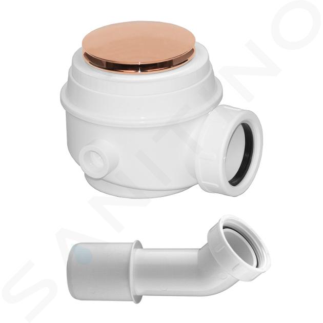 OMNIRES - Garniture de vidage pour receveurs de douche, évacuation horizontale, cuivre WB01XCP