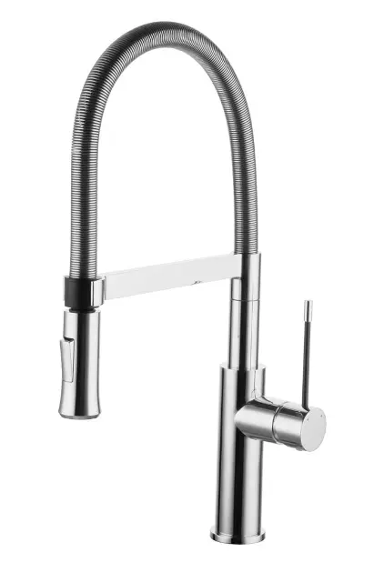 OMNIRES - Mitigeur d'évier avec bras flexible et douchette, chrome X3CR