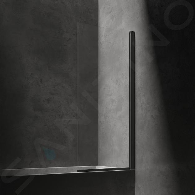 OMNIRES Kingston - Paroi de baignoire 70x150 cm, verre transparent/noir mat XHE85BLTR