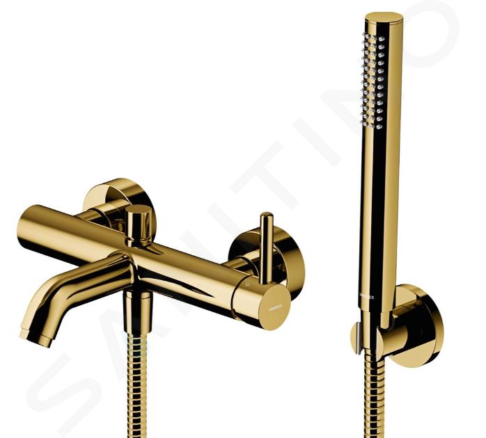 OMNIRES Y - Miscelatore per vasca da bagno, con accessori, color oro Y1231GL