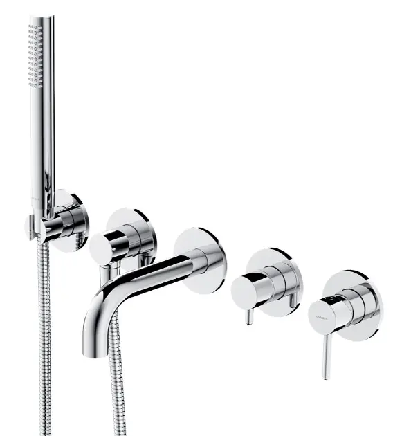Levně OMNIRES Y - Vanová baterie pod omítku, 5-otvorová instalace, s tělesem, s příslušenstvím, chrom Y1237-1SCR