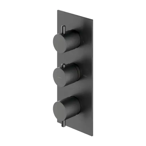 OMNIRES Y - Termostatická baterie pod omítku, pro 3 spotřebiče, kartáčovaný grafit Y1238-KROGR