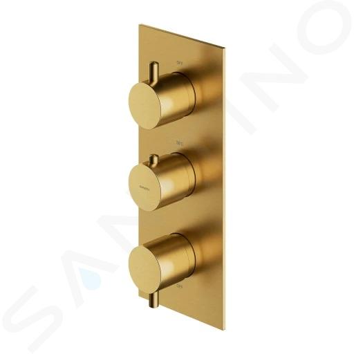 OMNIRES Y - Thermostatische inbouwkraan, voor 3 functies, goud geborsteld Y1238/KROGLB