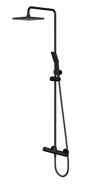 Levně OMNIRES Y - Sprchový set s termostatem, 20x20 cm, 3 proudy, matná černá Y1244JBL