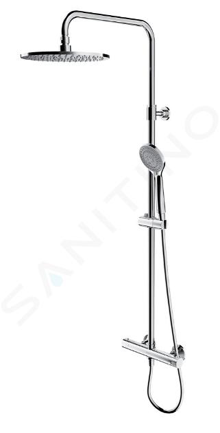 OMNIRES Y - Set de douche avec thermostat, diamètre 25 cm, 5 jets, chrome Y1244LUXLCR