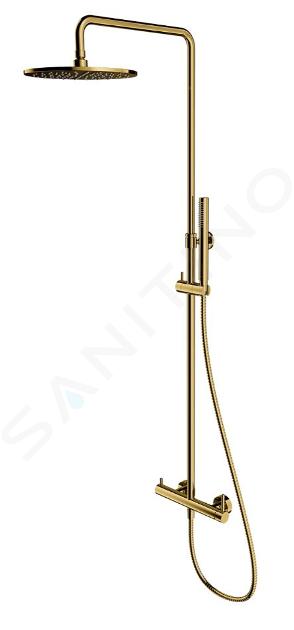 OMNIRES Y - Duschset mit Armatur, Durchmesser 25 cm, Gold Y1244MGL