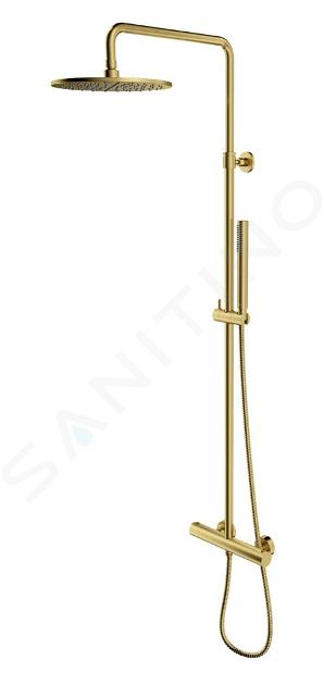 OMNIRES Y - Set de douche avec thermostat, diamètre 25 cm, laiton brossé Y1244SUBSB