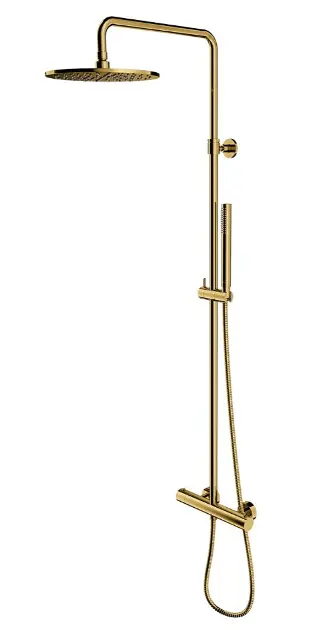 OMNIRES Y - Set de douche avec thermostat, diamètre 25 cm, doré Y1244SUGL