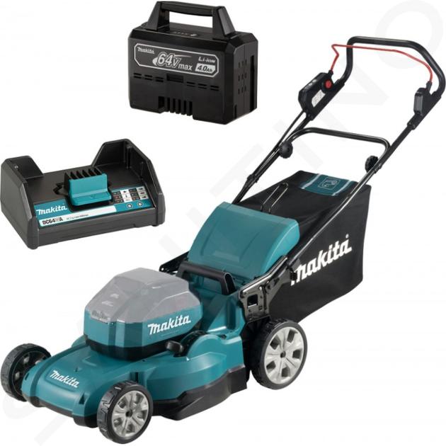 Makita Attrezzature da giardino - Tosaerba a batteria 64V, sbraccio 48 cm, 1x batteria 4,0 Ah, caricabatterie LM001JM101