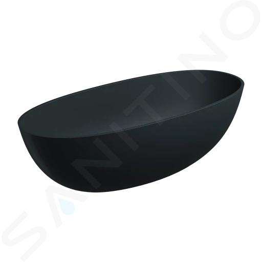 OMNIRES Shell - Szabadon álló kád, 175x78 cm, matt fekete SHELL175WWBLV