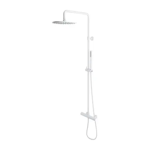OMNIRES Y - Set de douche avec thermostat, diamètre 25 cm, blanc mat Y1244SUWM