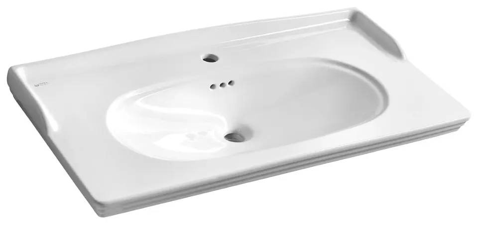 E-shop Sapho Isvea - Umývadlo Stella 90x47 cm, s prepadom, otvor na batériu, biela 10ST50090