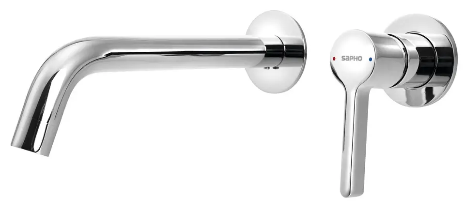 Sapho Iconic - Mitigeur de lavabo encastré, installation 2 trous, avec corps d'encastrement, chrome AF008