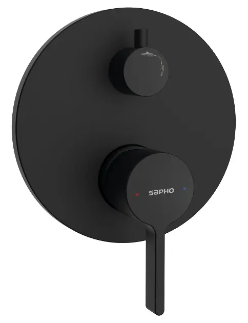 Sapho Iconic - Скрит кран за 2 уреда, с тяло, черен мат AF042B