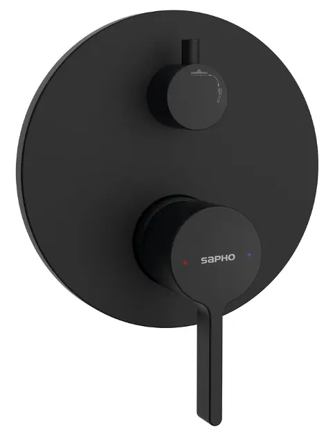 Levně Sapho Iconic - Baterie pod omítku pro 2 spotřebiče, s tělesem, matná černá AF042B