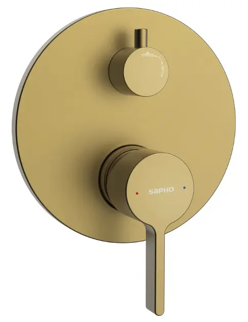 Sapho Iconic - Rejtett csaptelep 2 készülékhez, testtel, matt arany AF042GB