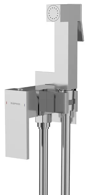 Sapho Cubemix - Скрита смесителна батерия за биде, с душ, с корпус, хромирана CM040