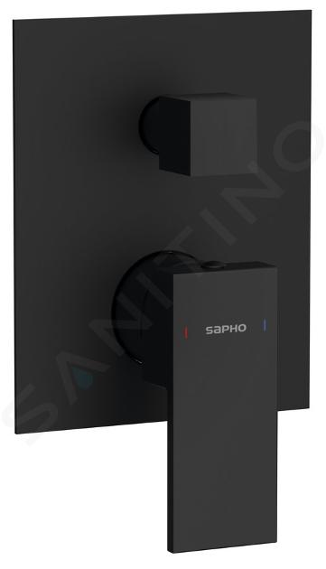 Sapho Cubemix - Batéria pod omietku na 2 spotrebiče, s telesom, matná čierna CM042B