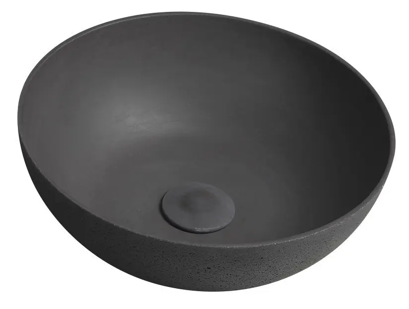 Sapho Formigo - Umyvadlo na desku průměr 39 cm, bez přepadu, bez otvoru pro baterii, matný antracit FG316