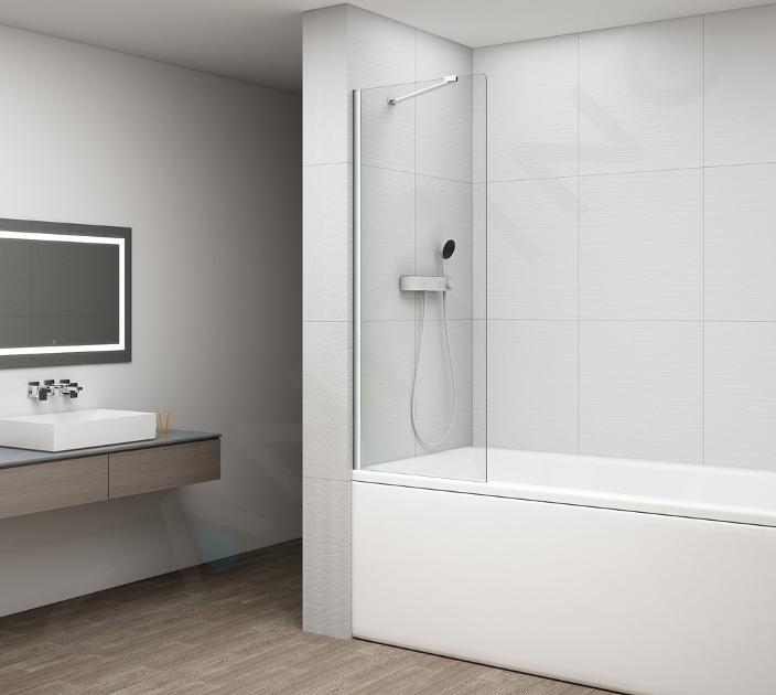 Polysan Fisa - Badewannenabtrennung 70x150 cm, Chrom/Klarglas FS1072-C