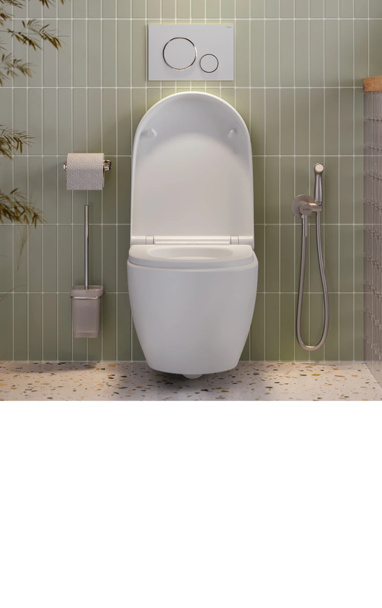 kielle Gaia - Wand-Kompakt-WC mit SoftClose-Sitz, Rimless, weiß 30115003