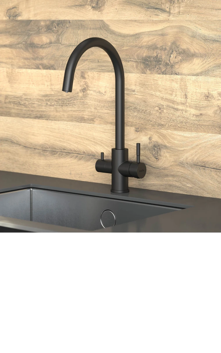 kielle Wimeo - Mitigeur d’évier avec fonction filtre, noir mat 10525F04