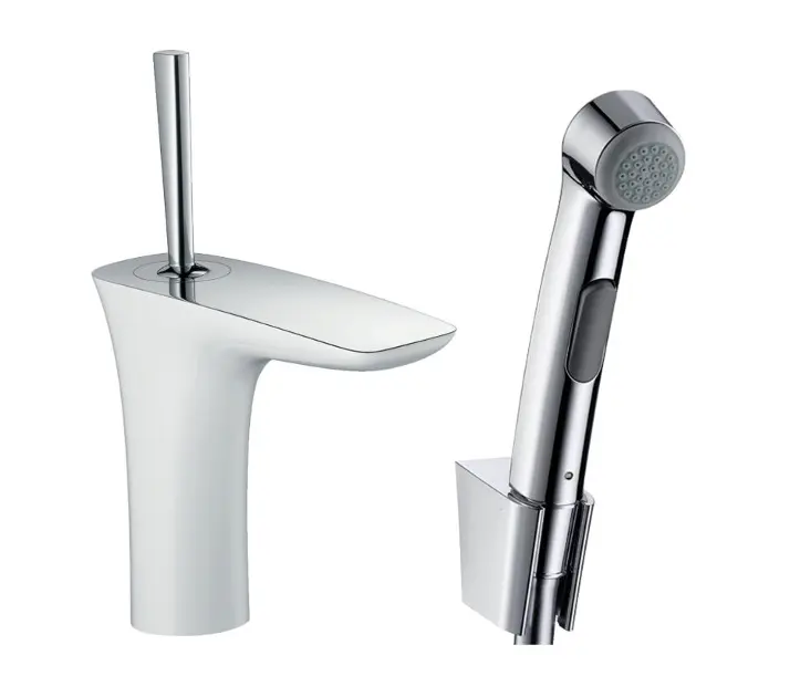 Hansgrohe PuraVida - Wastafelkraan met handdouche, met waste, wit