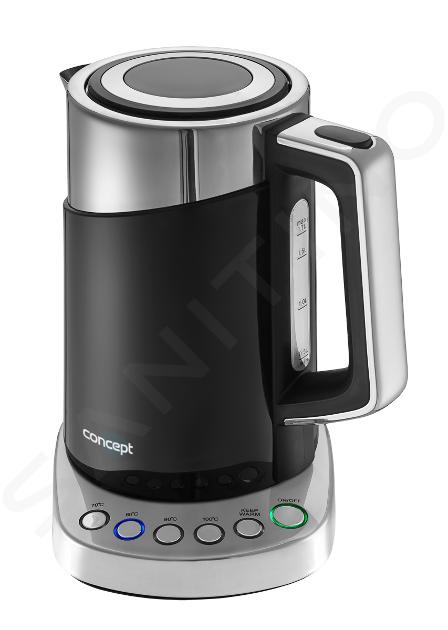 Concept - Wasserkocher, Volumen 1,7 l, mit Temperaturregelung, 2200 W, schwarz rk3171