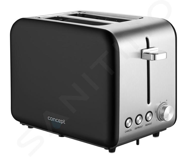 Concept - Tostadora, 950 W, acero inoxidable/negro te2052