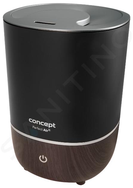 Concept - Humidificateur d'air, avec diffuseur d'arômes, noir/motif bois zv1210