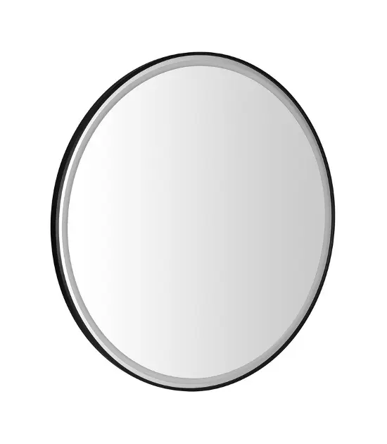 Sapho - Zrkadlo Kadris s LED osvetlením, priemer 60 cm, matná čierna KD060