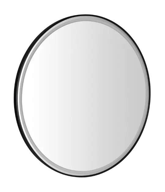Sapho - Zrkadlo Kadris s LED osvetlením, priemer 80 cm, matná čierna KD080