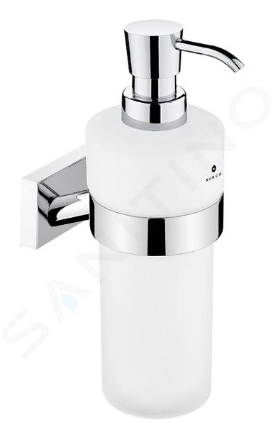 Dispenser per sapone liquido modello quadro con supporto nero opaco Icrolla  Zurigo 16068NO