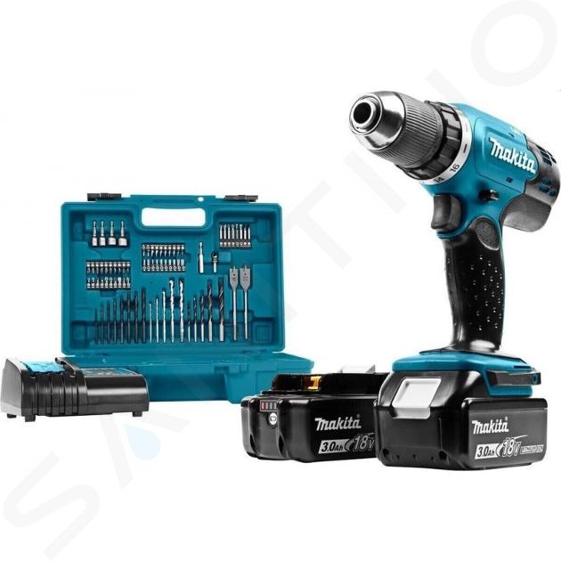 Makita Nářadí - 18V AKU vrtací šroubovák, 2x aku 3,0 Ah LXT, nabíječka DDF453SFX1